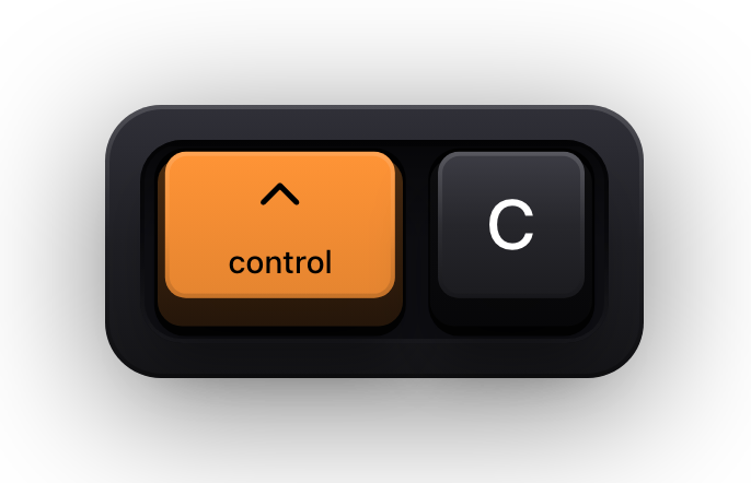 Control and C shown as mechanical keycaps — Figma's eyedropper chord, which samples a colour from anywhere on screen